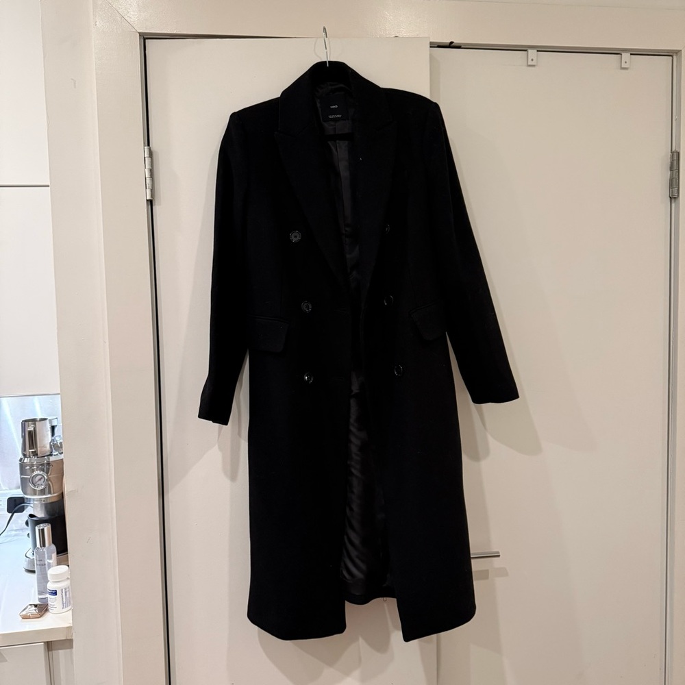 MANGO Women’s Wool Coat, Black, M